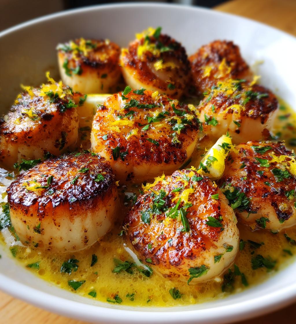 lemon butter scallops - detail 1