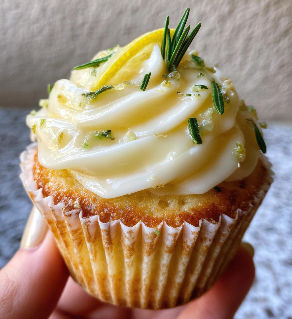 lemon thyme and rosemary cupcakes - detail 1