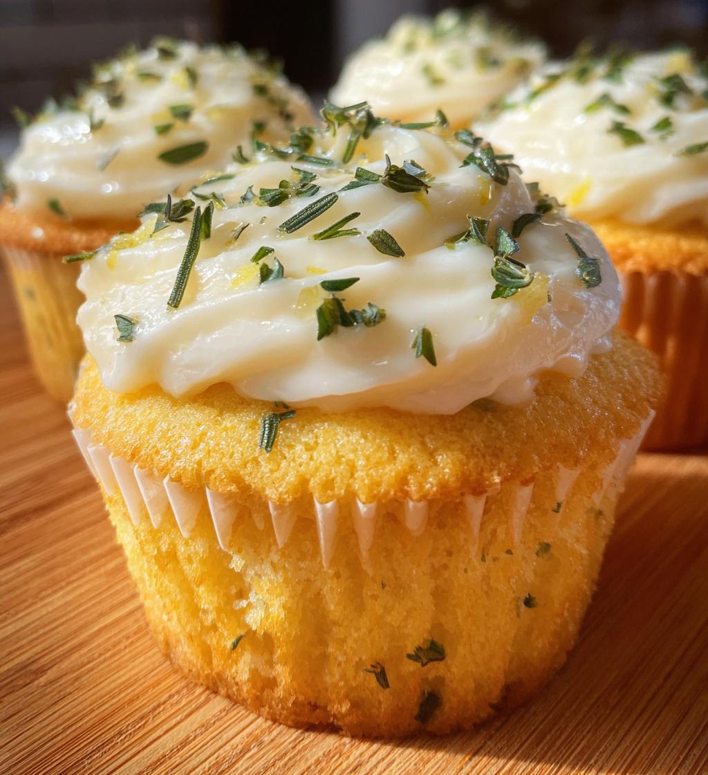 lemon thyme and rosemary cupcakes