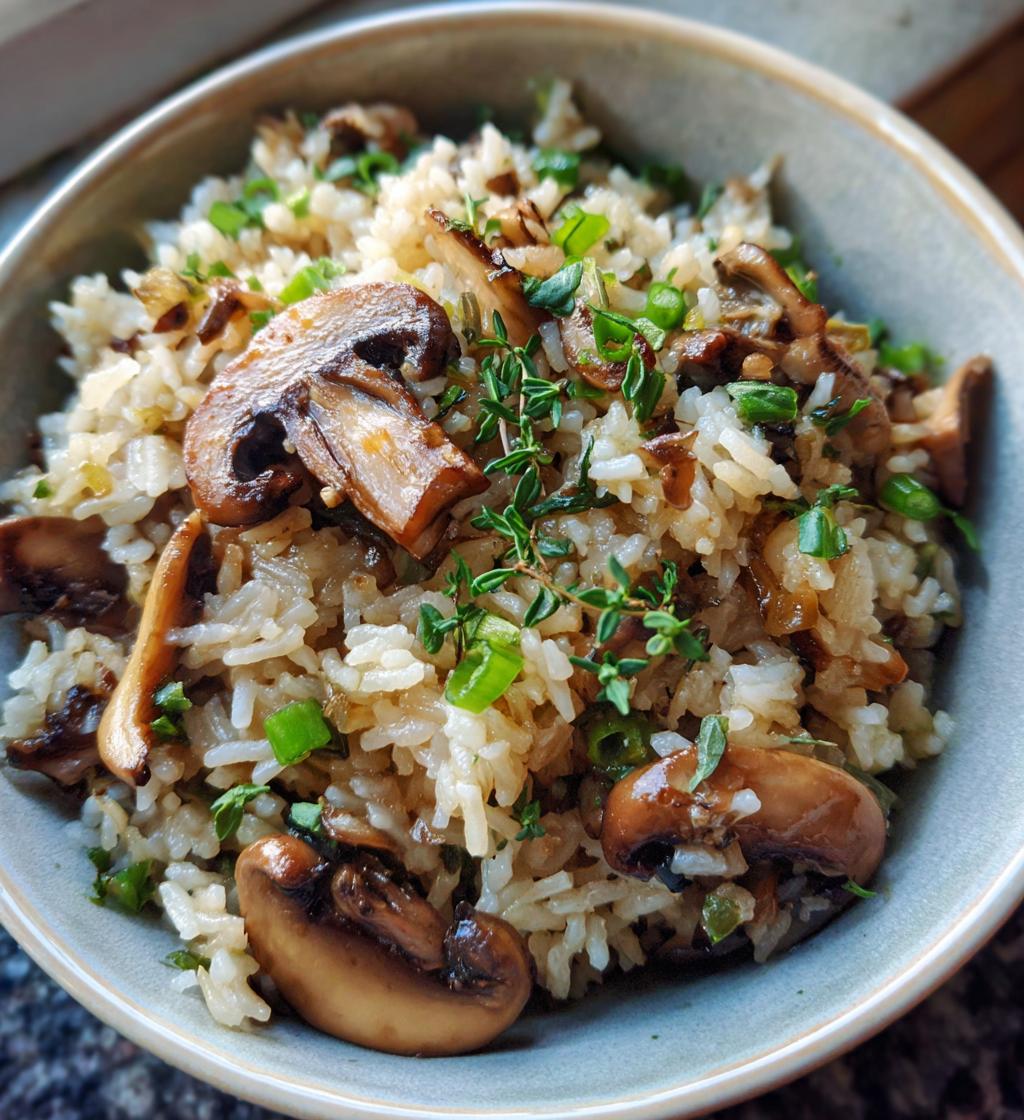 mushroom rice - detail 1
