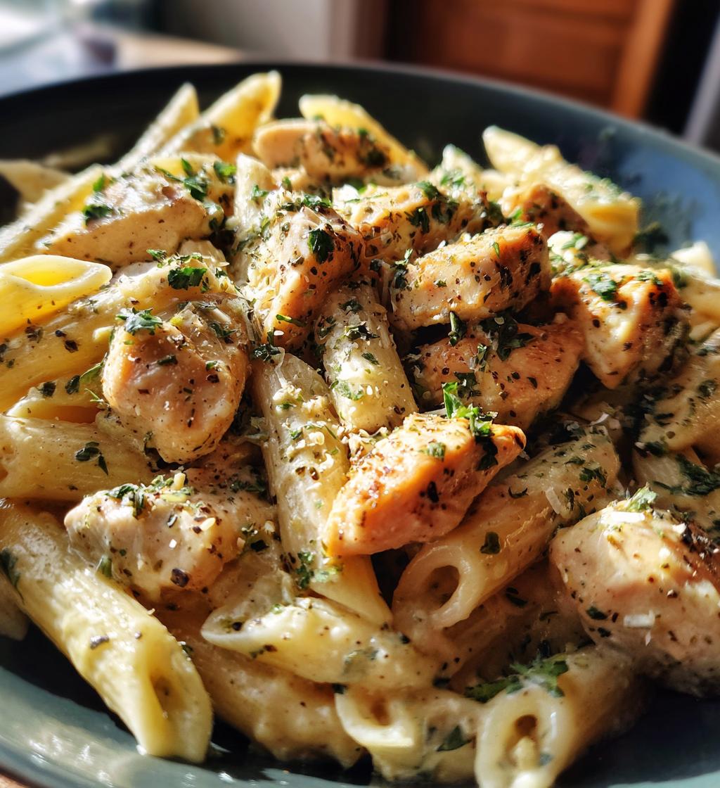 one pot creamy garlic chicken pasta