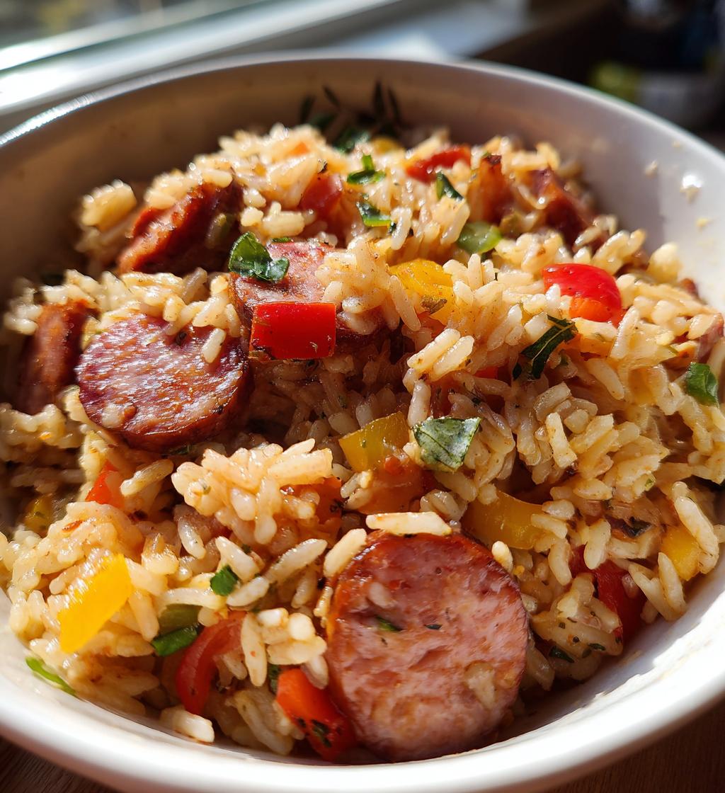 one pot smoked sausage and rice recipe - detail 1