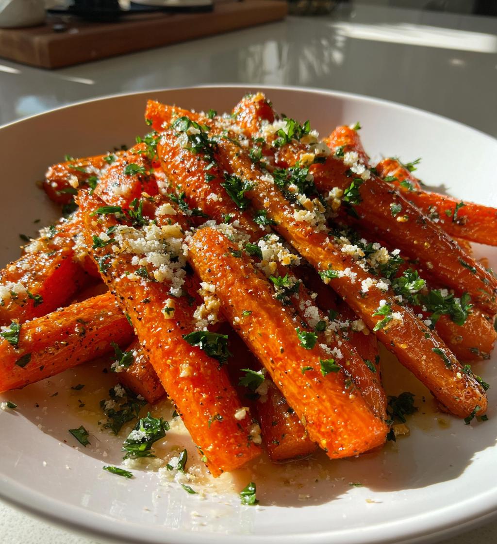 parmesan garlic roasted carrots recipe - detail 1