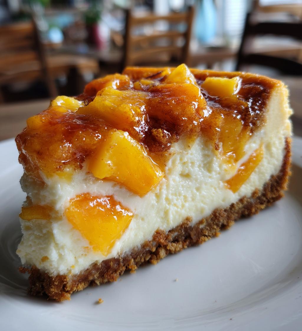 peach cobbler cheesecake - detail 1