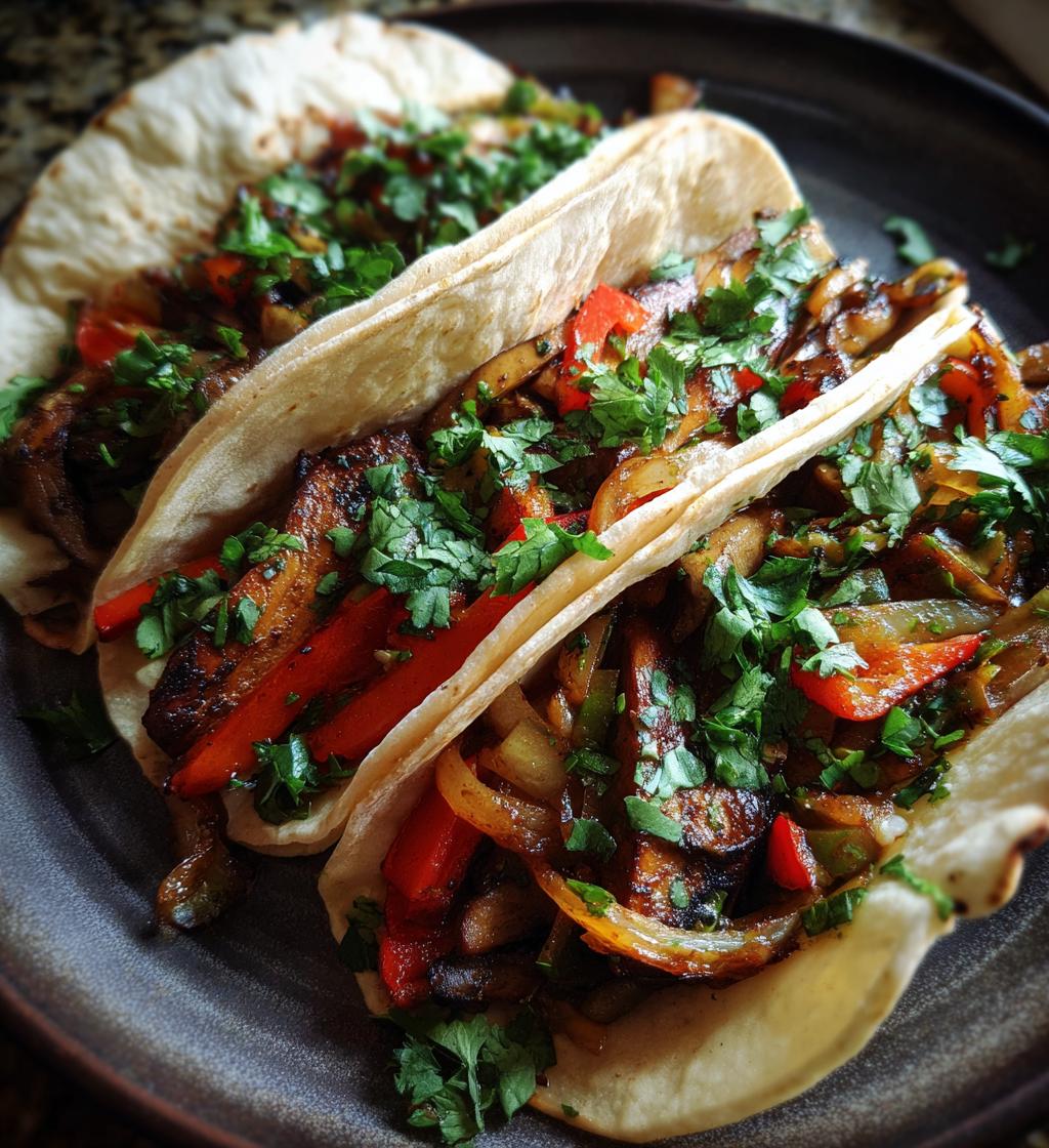 portobello vegan fajitas - detail 1
