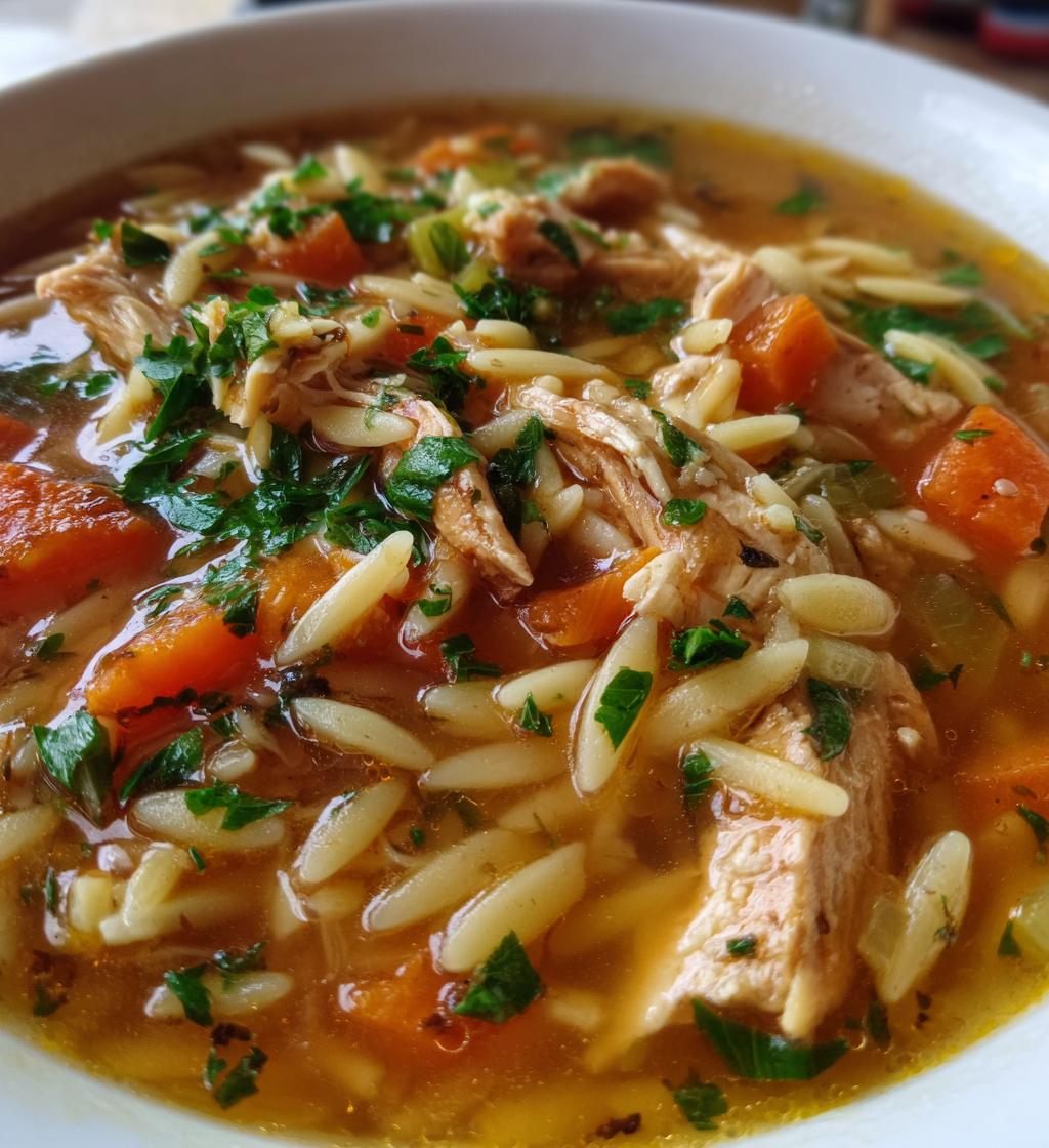 pressure cooker chicken orzo soup recipe - detail 1