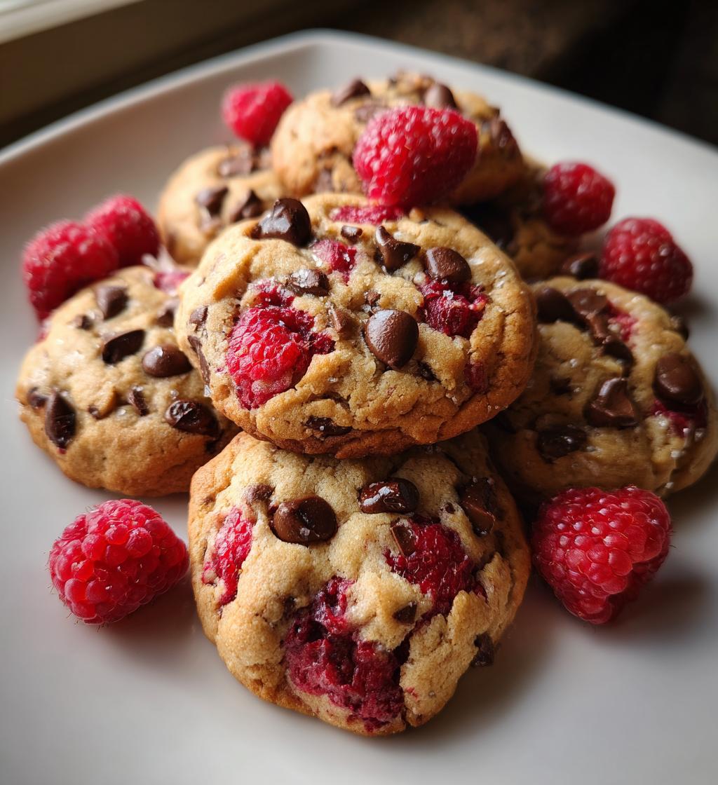 raspberry chocolate chip cookies