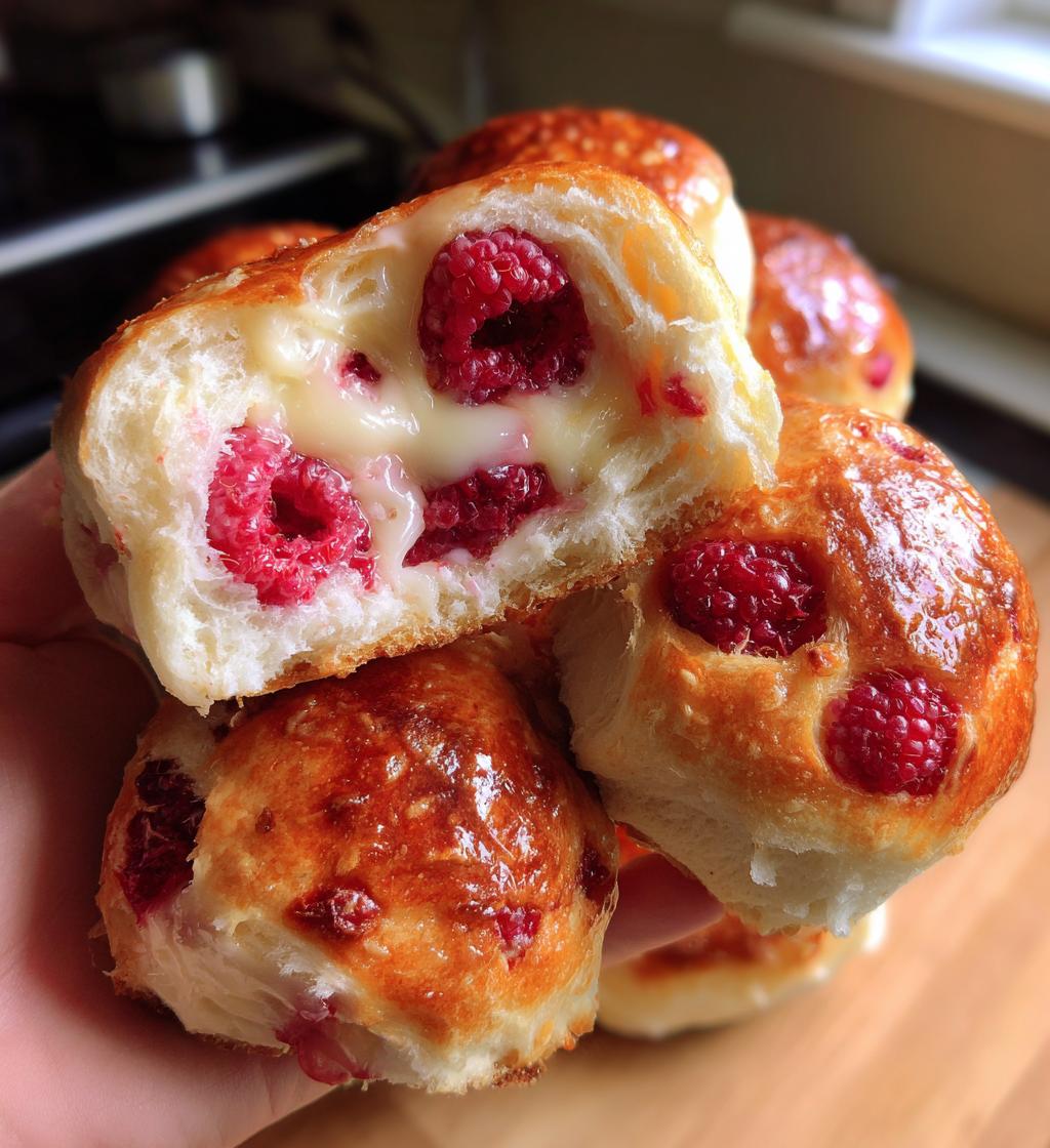 raspberry custard buns