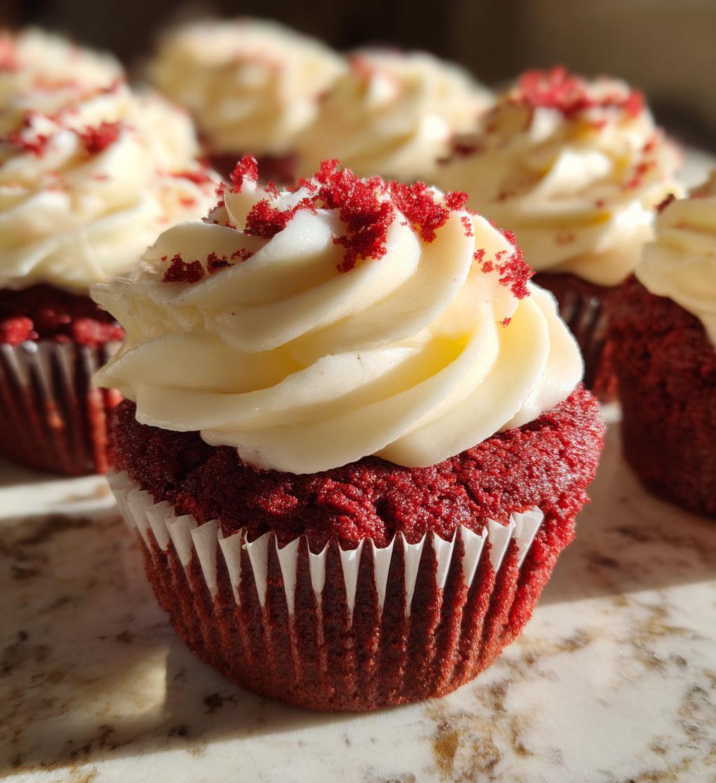red velvet cream cheese muffins - detail 1