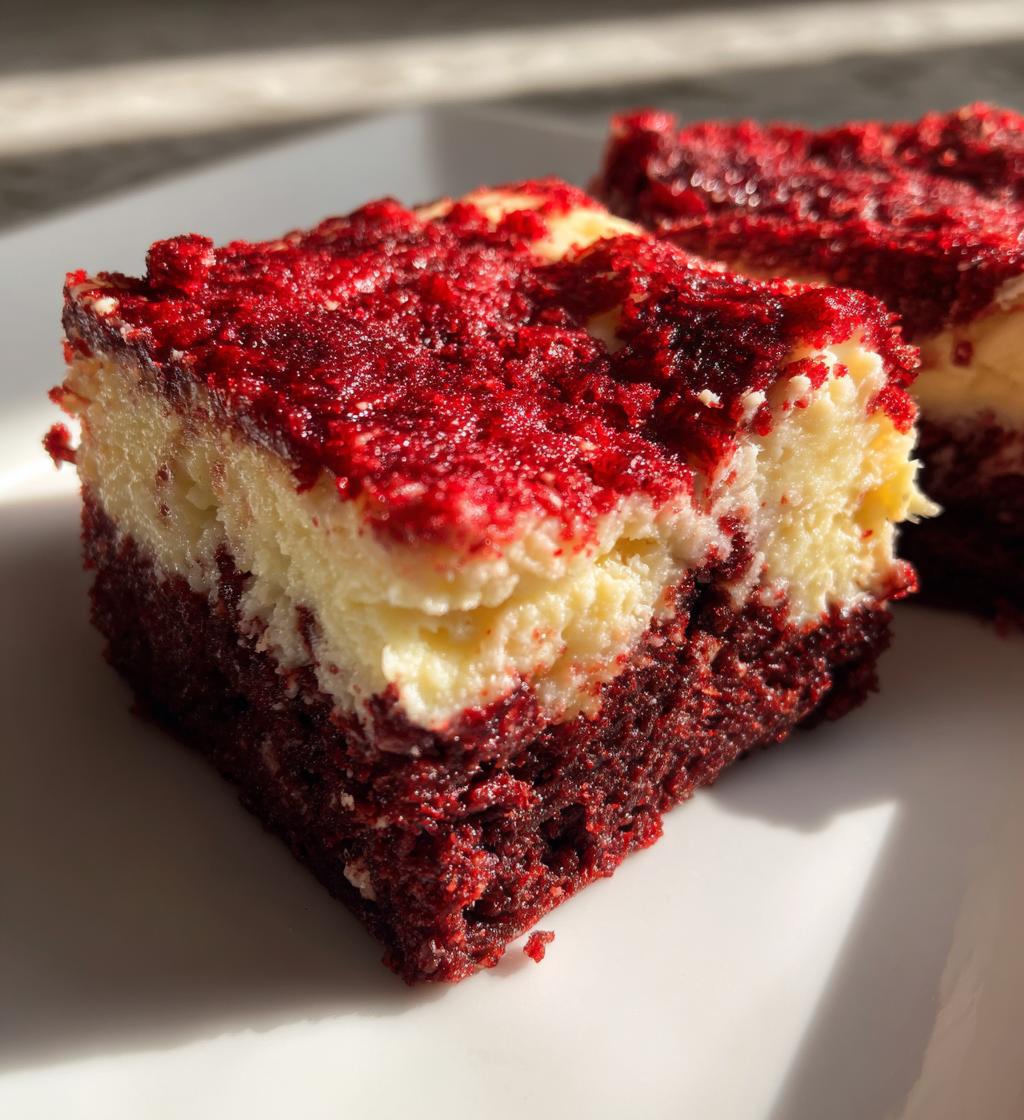 red velvet gooey butter cake - detail 1