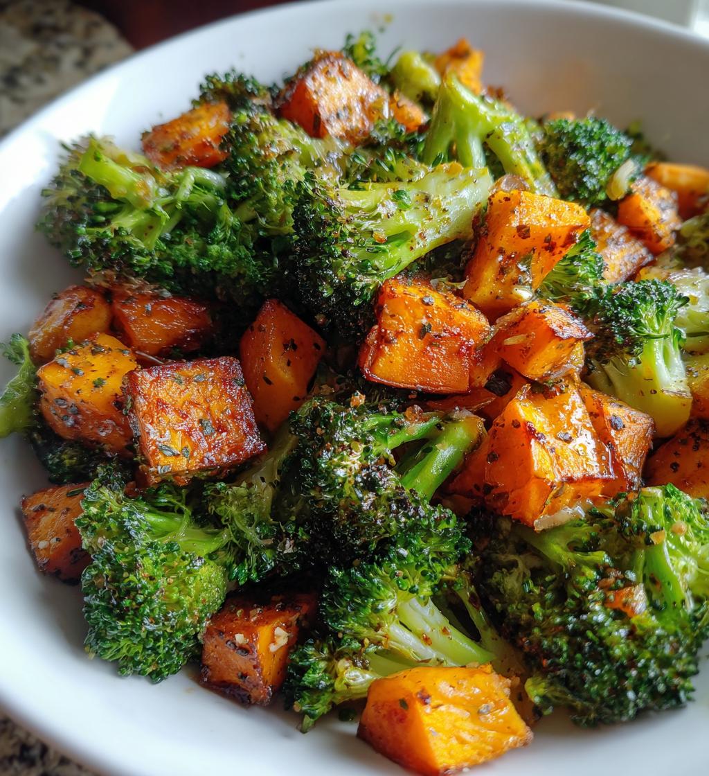roasted broccoli and sweet potatoes recipe - detail 1