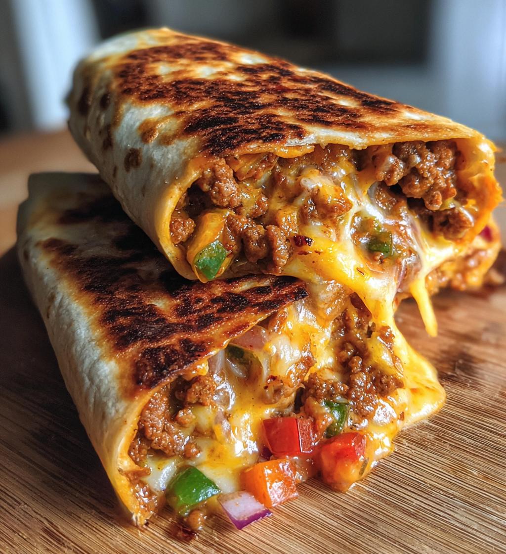 sloppy joe grilled burritos - detail 1