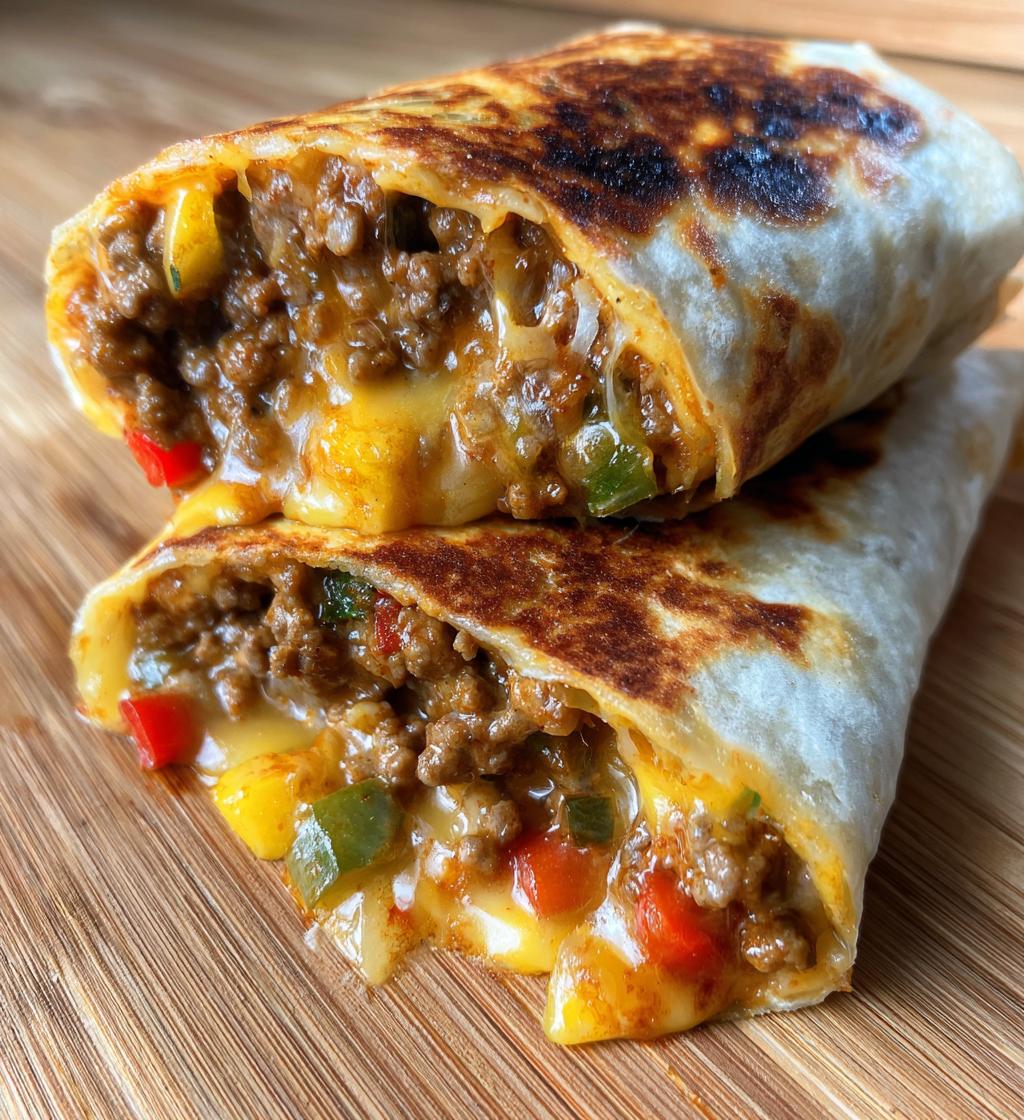 sloppy joe grilled burritos