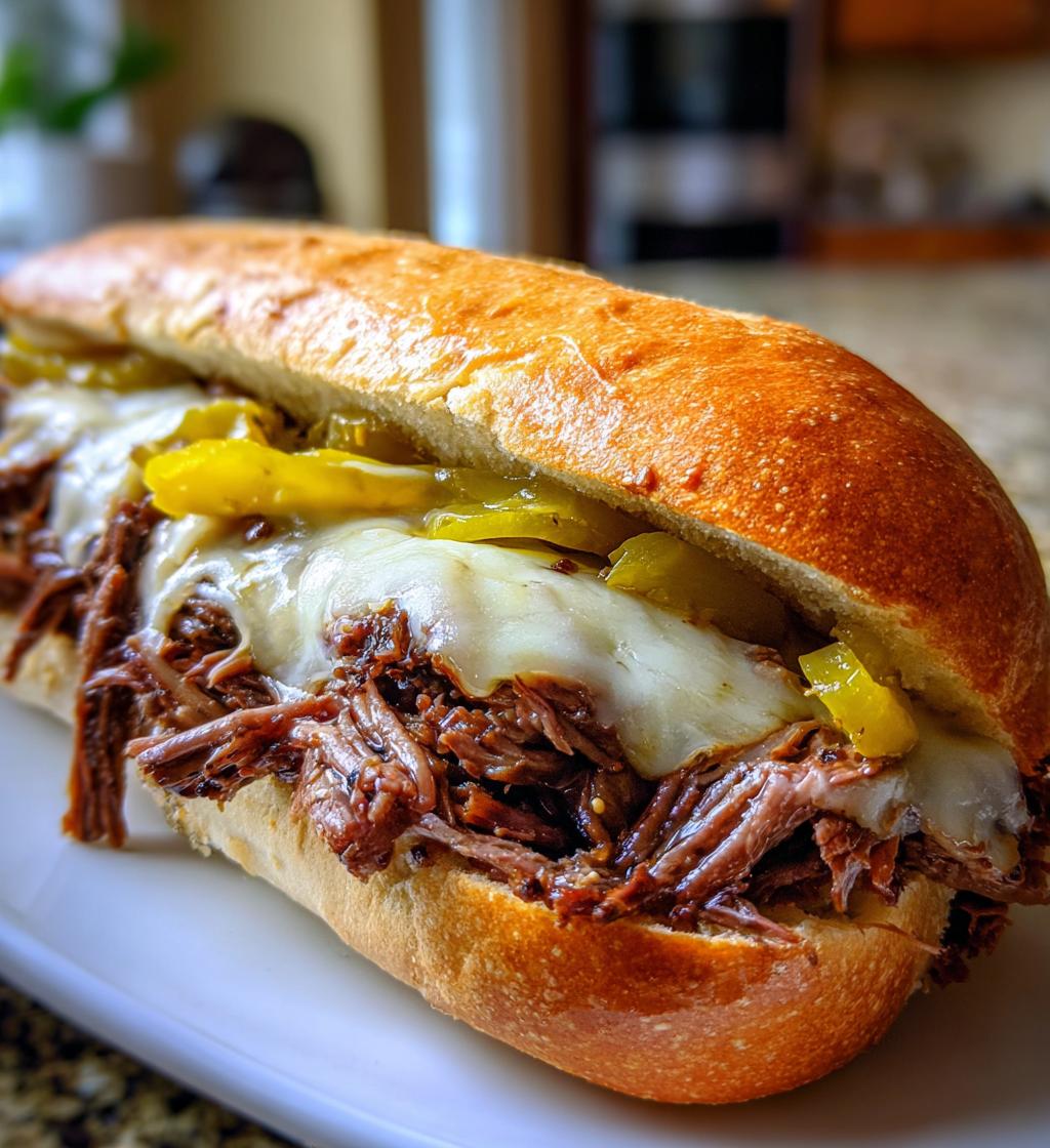slow cooker italian beef sandwiches - detail 1