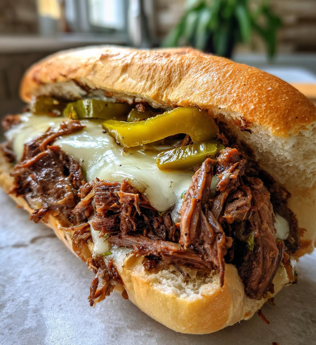slow cooker italian beef sandwiches