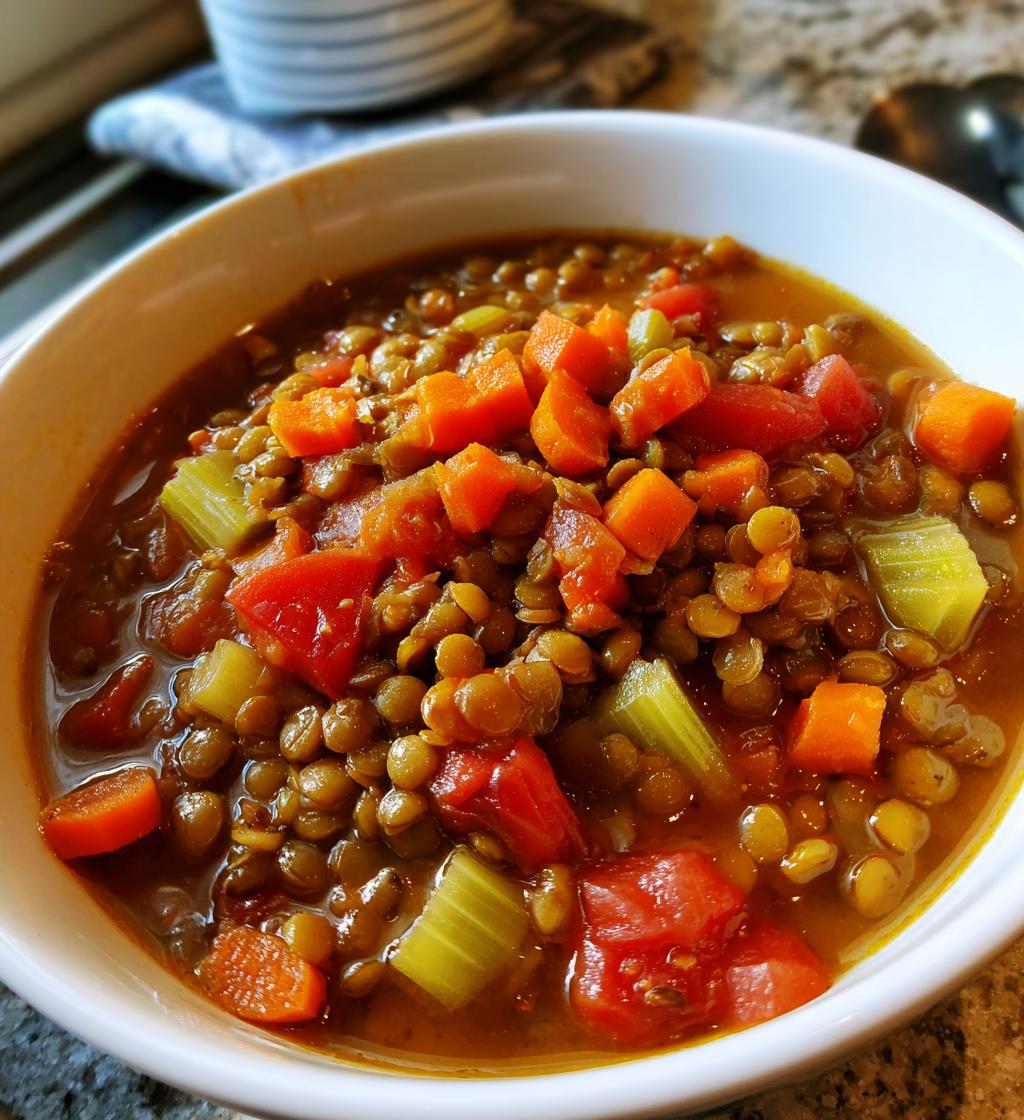 slow cooker lentil soup