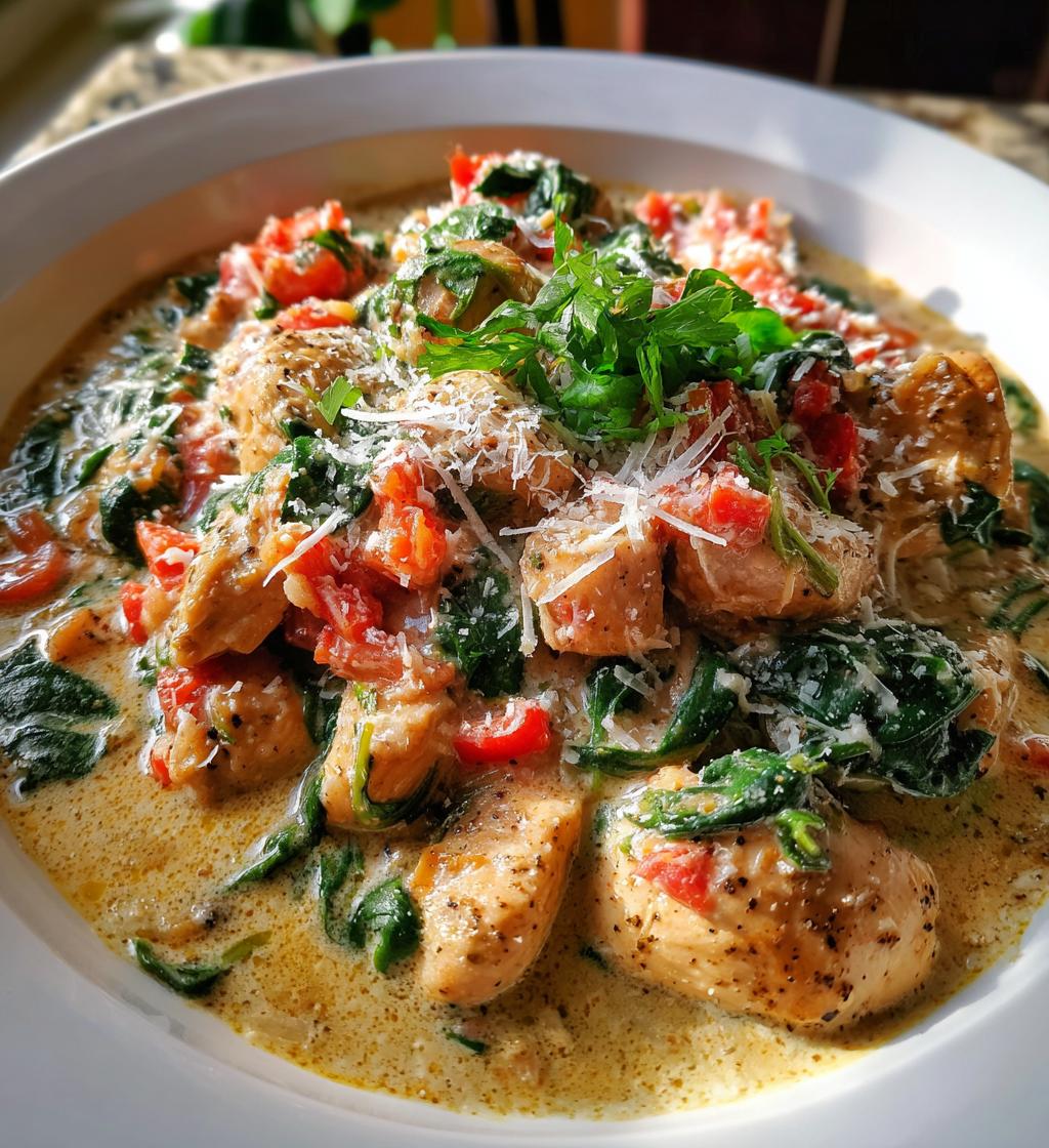 slow cooker tuscan chicken - detail 1