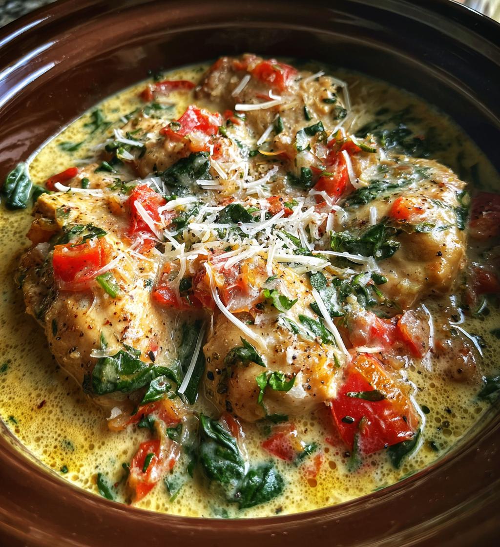 slow cooker tuscan chicken