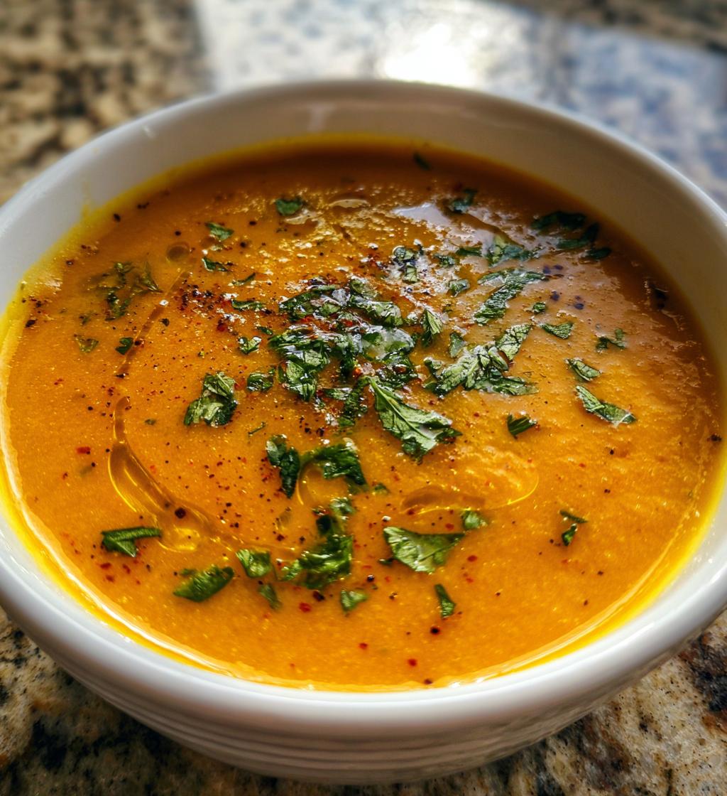 spicy carrot and lentil soup