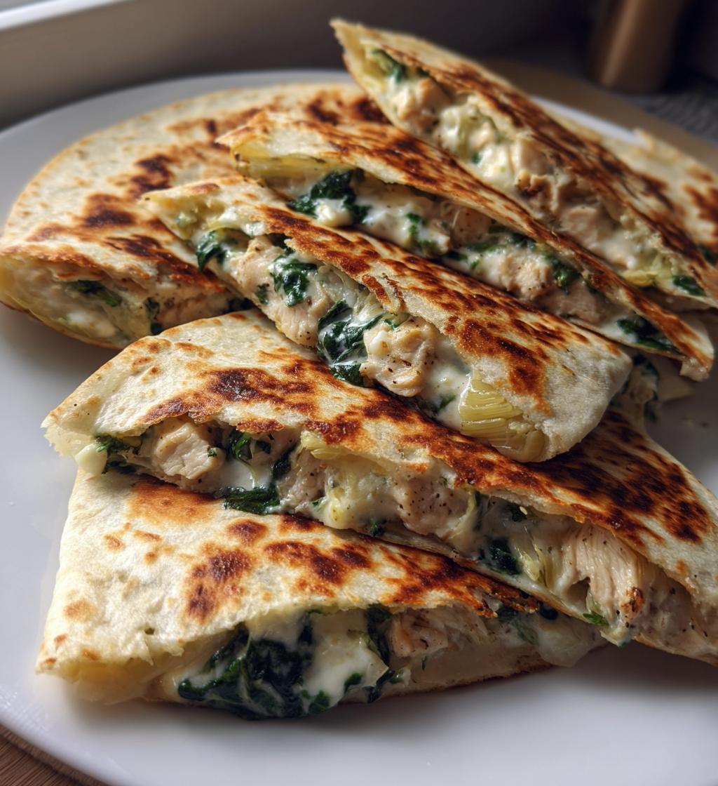 spinach artichoke and chicken quesadilla recipe - detail 1