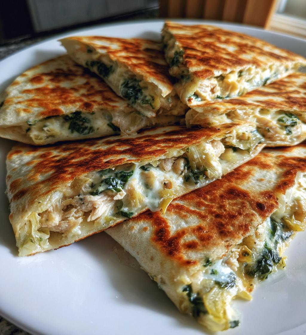 spinach artichoke and chicken quesadilla recipe