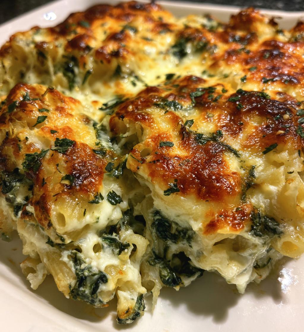 spinach ricotta pasta bake recipe