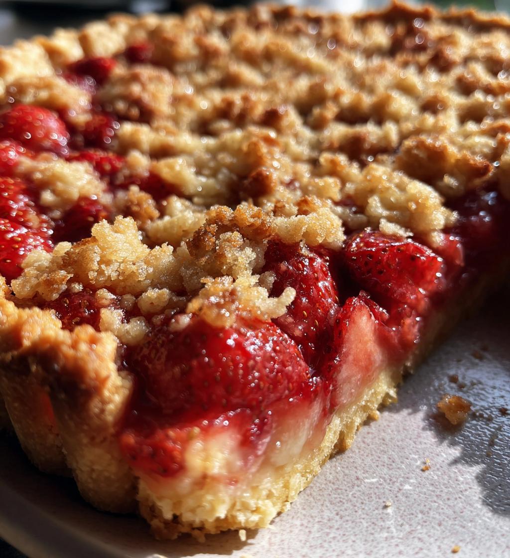 strawberry almond crumble pie