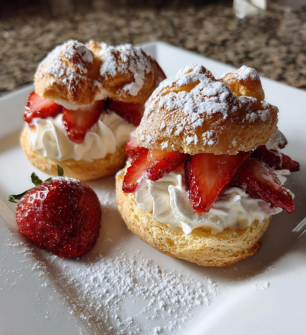 strawberry cream puffs - detail 1