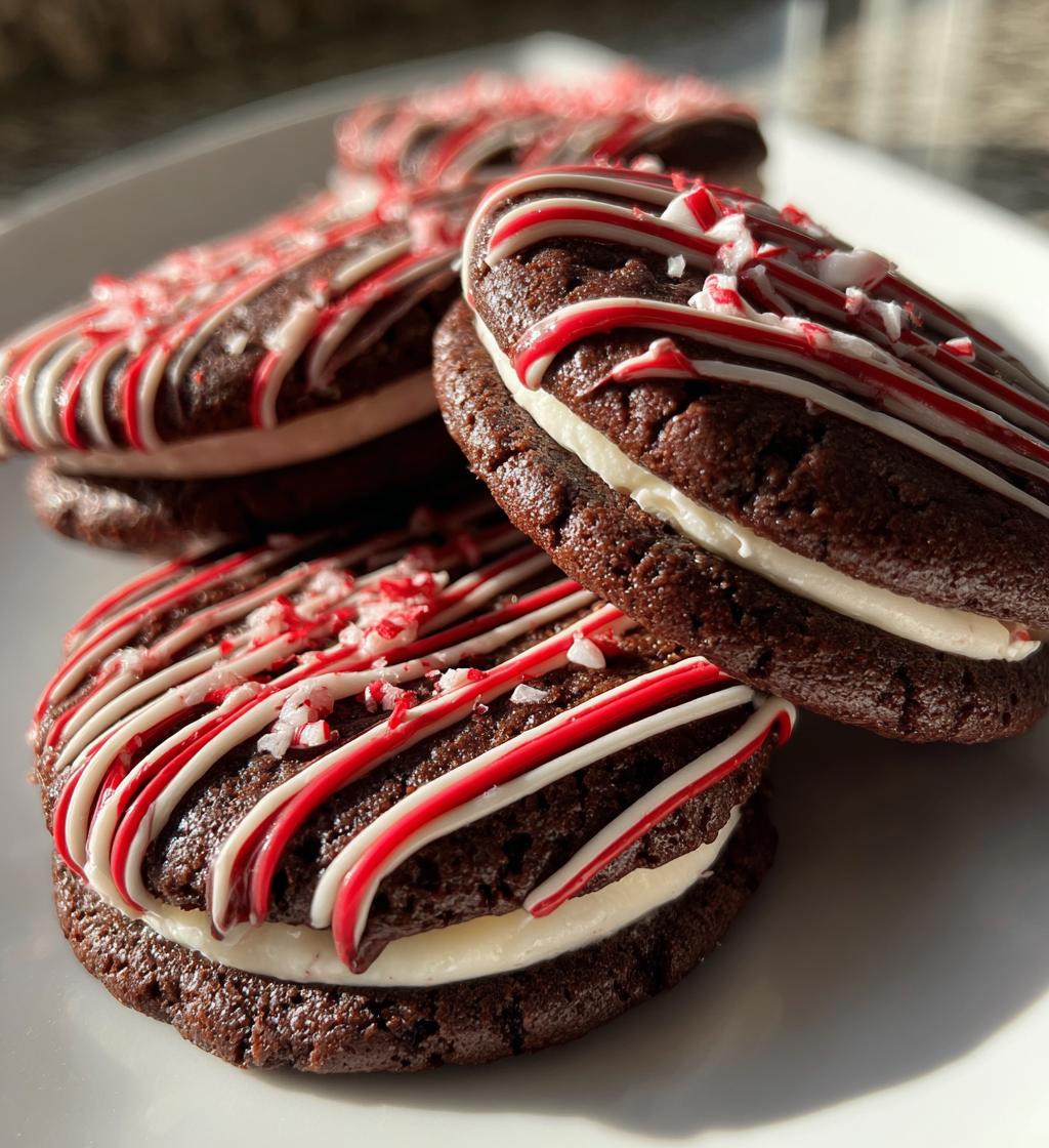 striped peppermint sandwich cookies