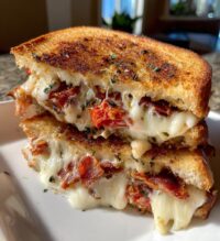 sun dried tomato bacon pesto grilled cheese recipe