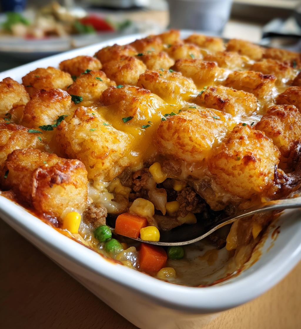 tater tot hotdish - detail 1