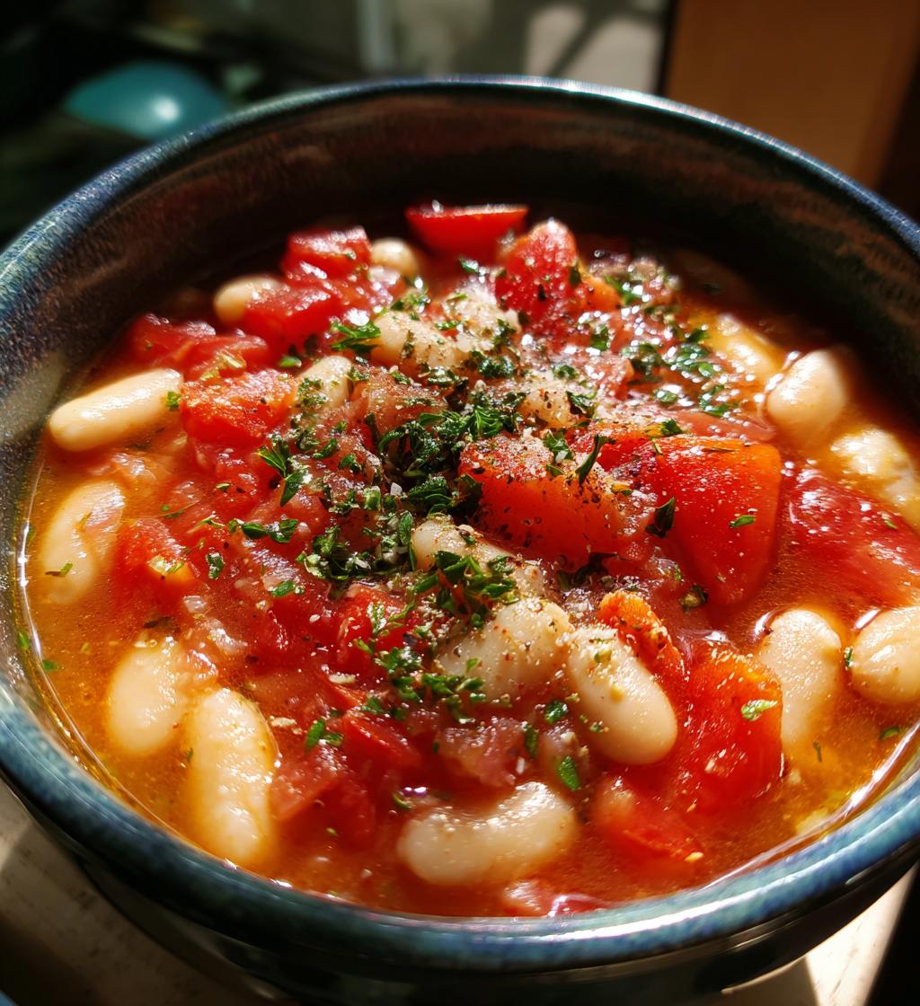 tomato white bean soup - detail 1