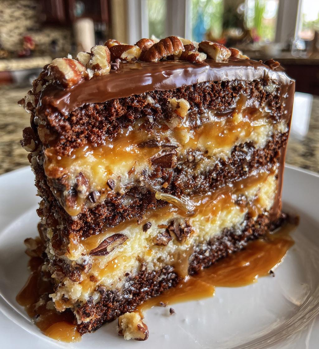turtle caramel cake - detail 1