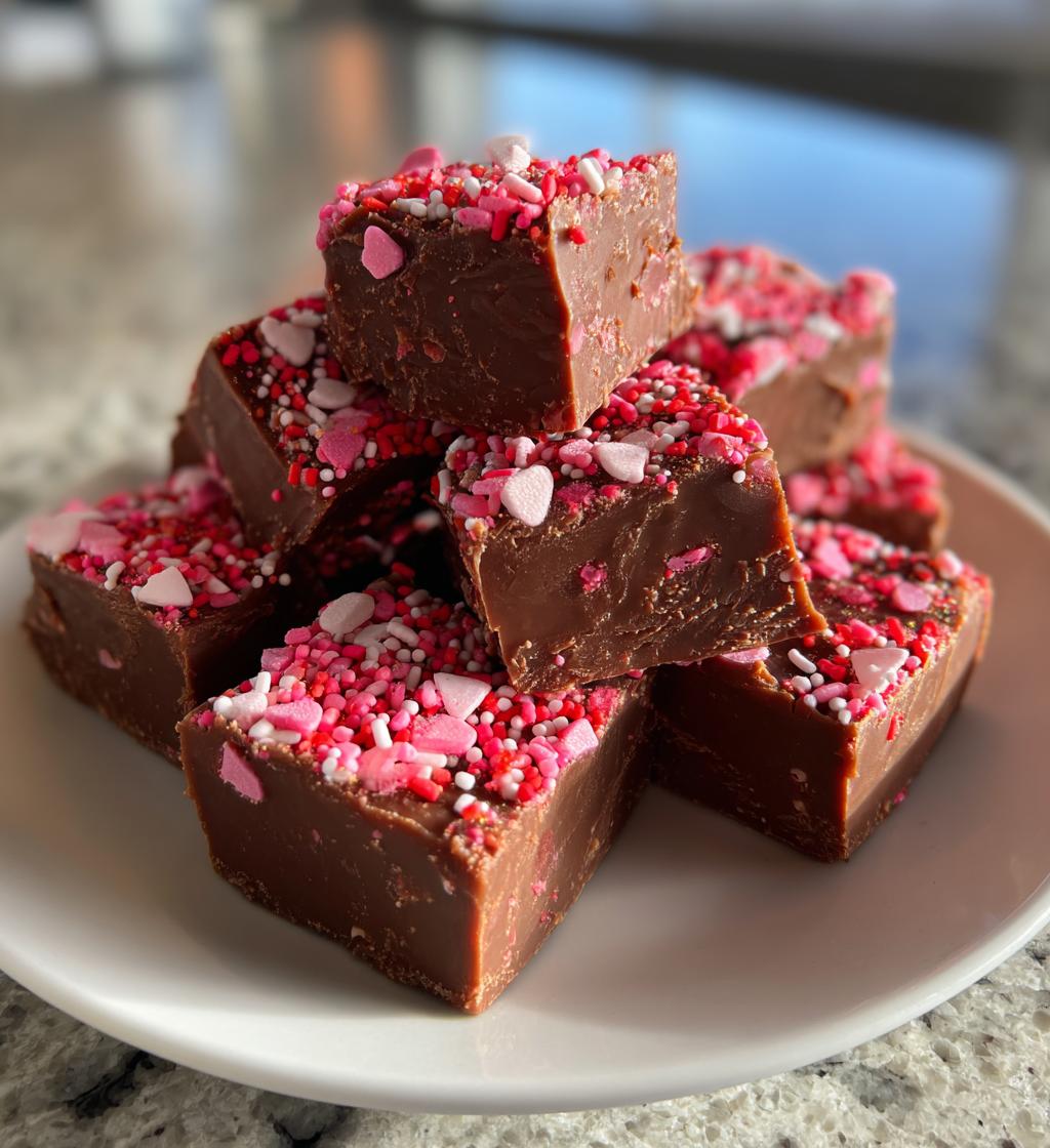 valentines day fudge - detail 1