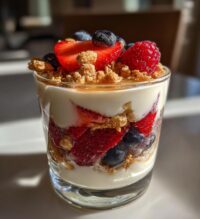 vanilla yogurt and berry trifle
