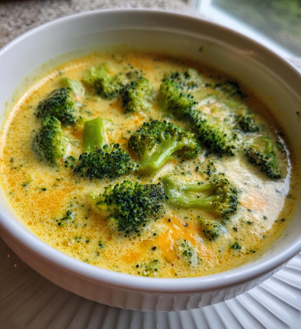 20 minute broccoli cheese soup - detail 1