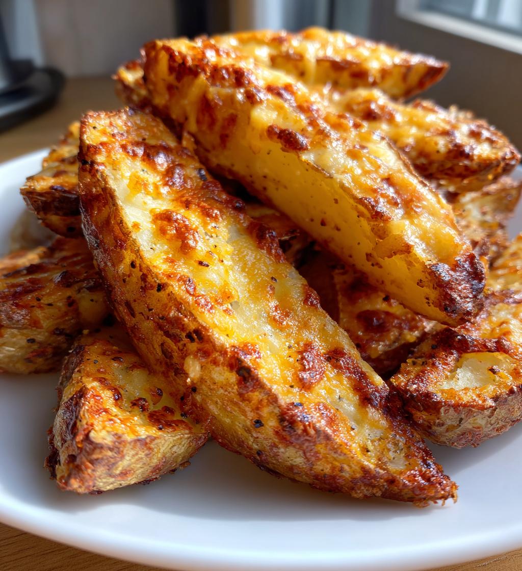 air fryer cheesy potato wedges