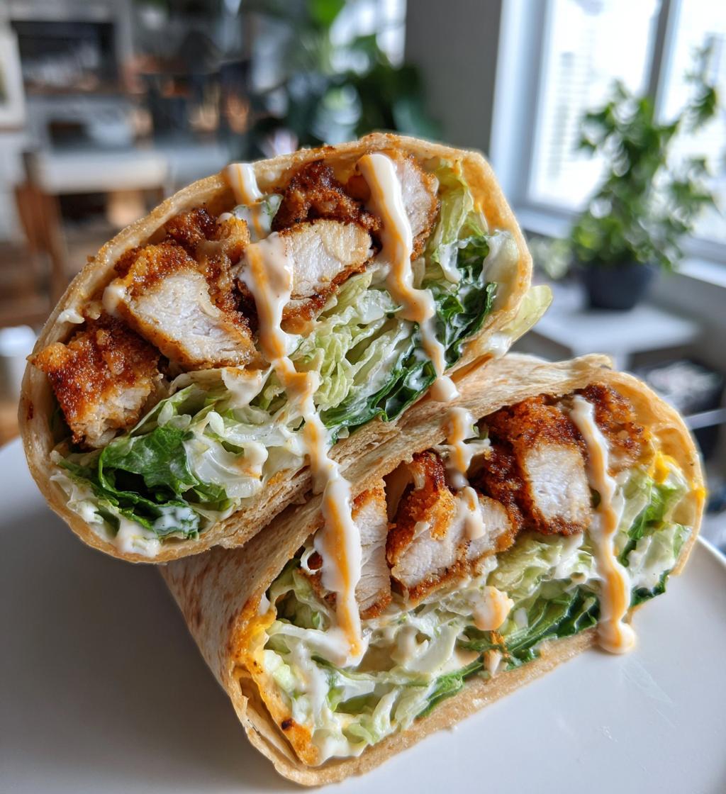 air fryer crispy chicken caesar wraps