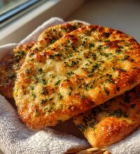 air fryer garlic flatbread