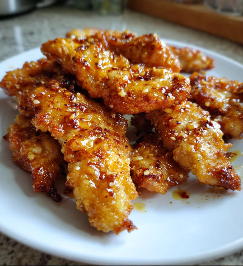 air fryer honey butter garlic chicken tenders - detail 1