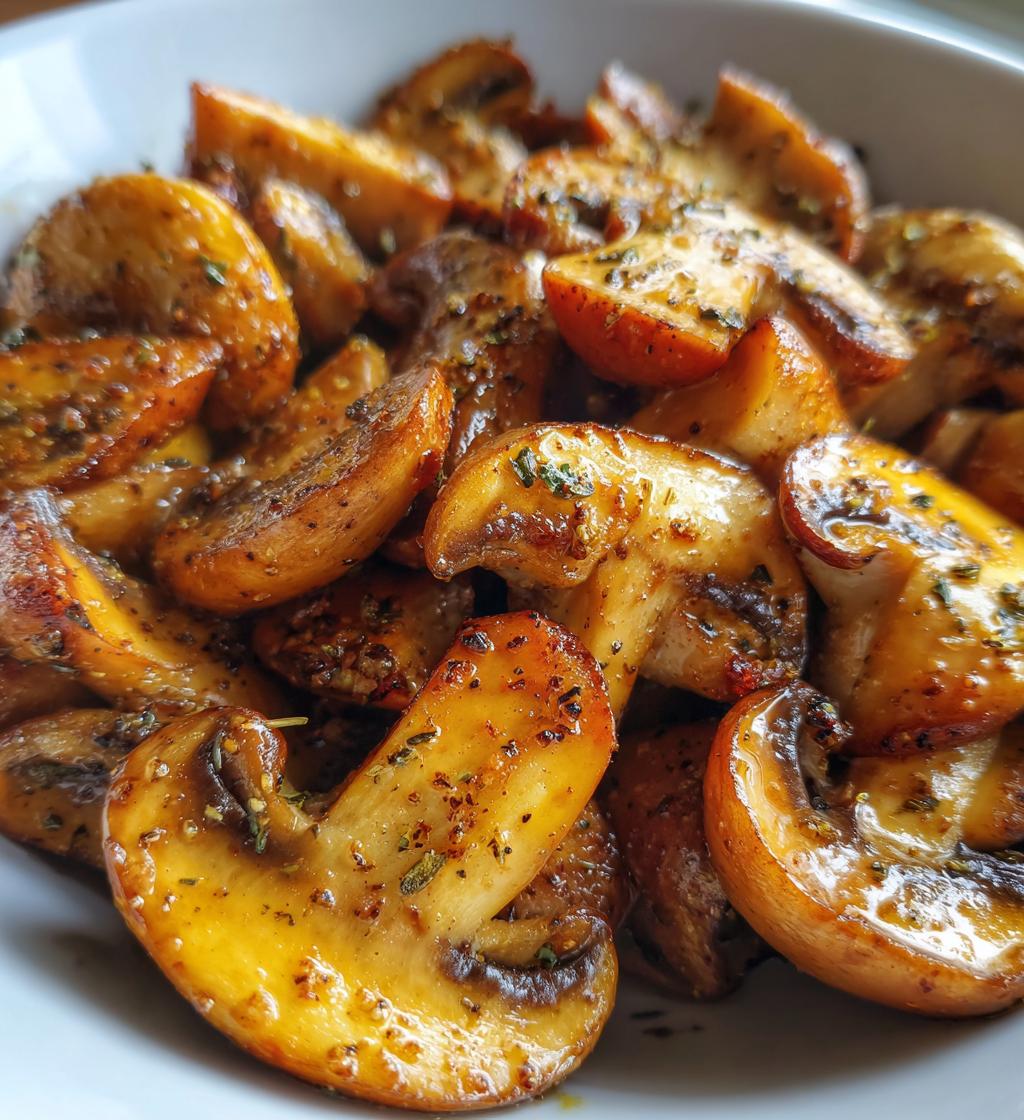 air fryer mushrooms - detail 1