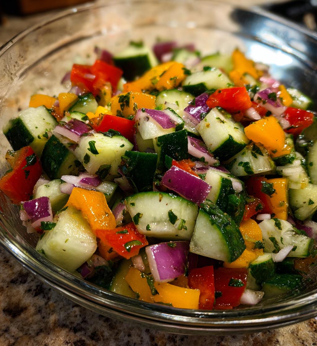 amazing viral cucumber pepper salad - detail 1