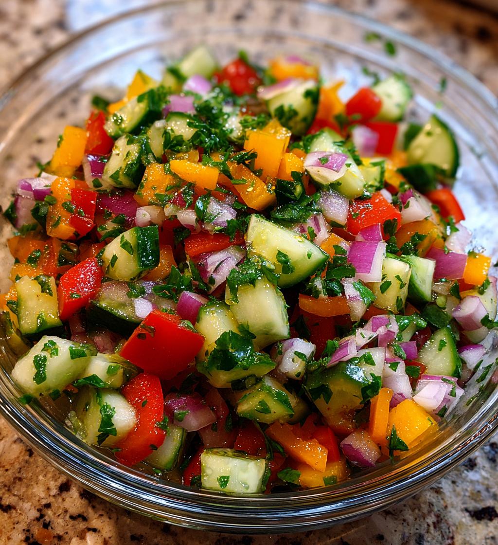 amazing viral cucumber pepper salad