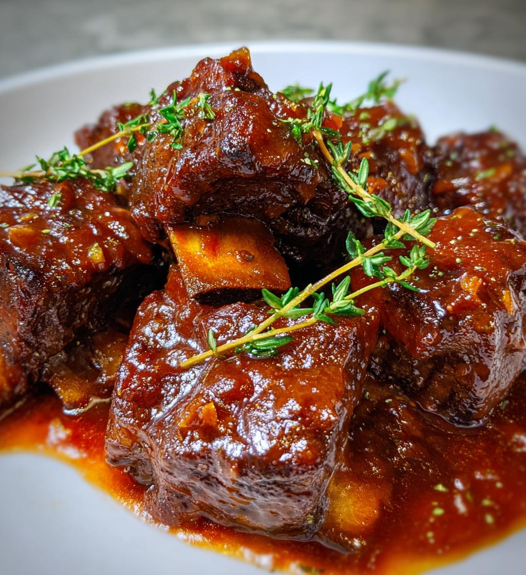 apple cider braised short ribs - detail 1