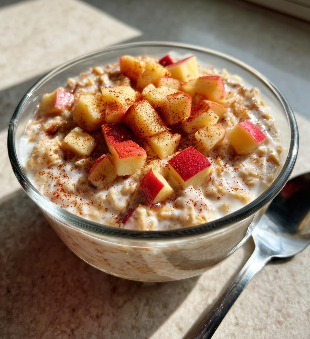 apple cinnamon overnight oats - detail 1