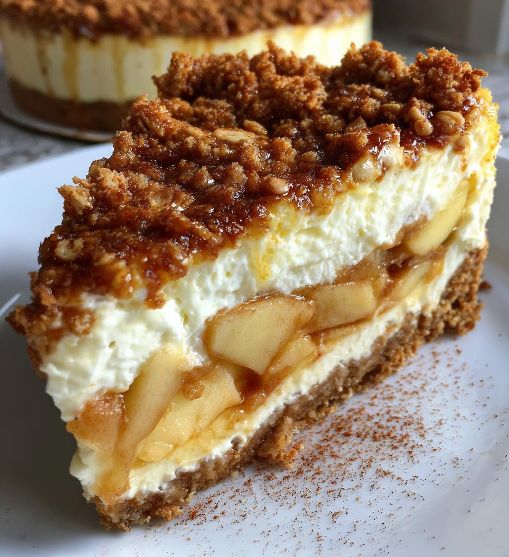 apple crisp cheesecake delight - detail 1