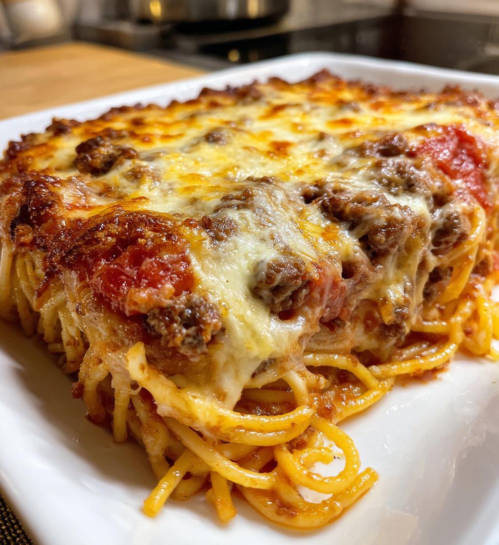 authentic italian style spaghetti bake - detail 1