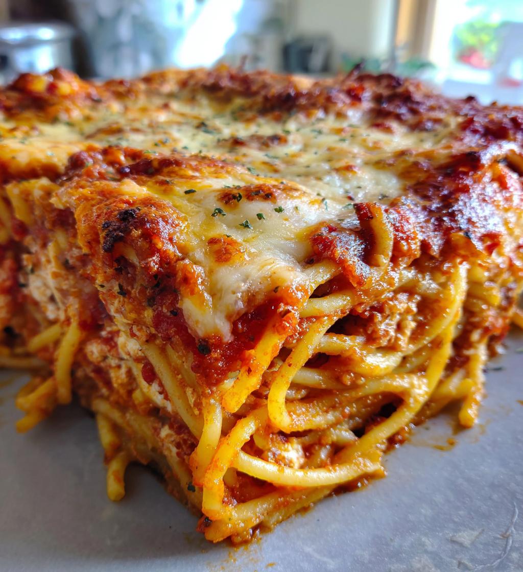 authentic italian style spaghetti bake - detail 1