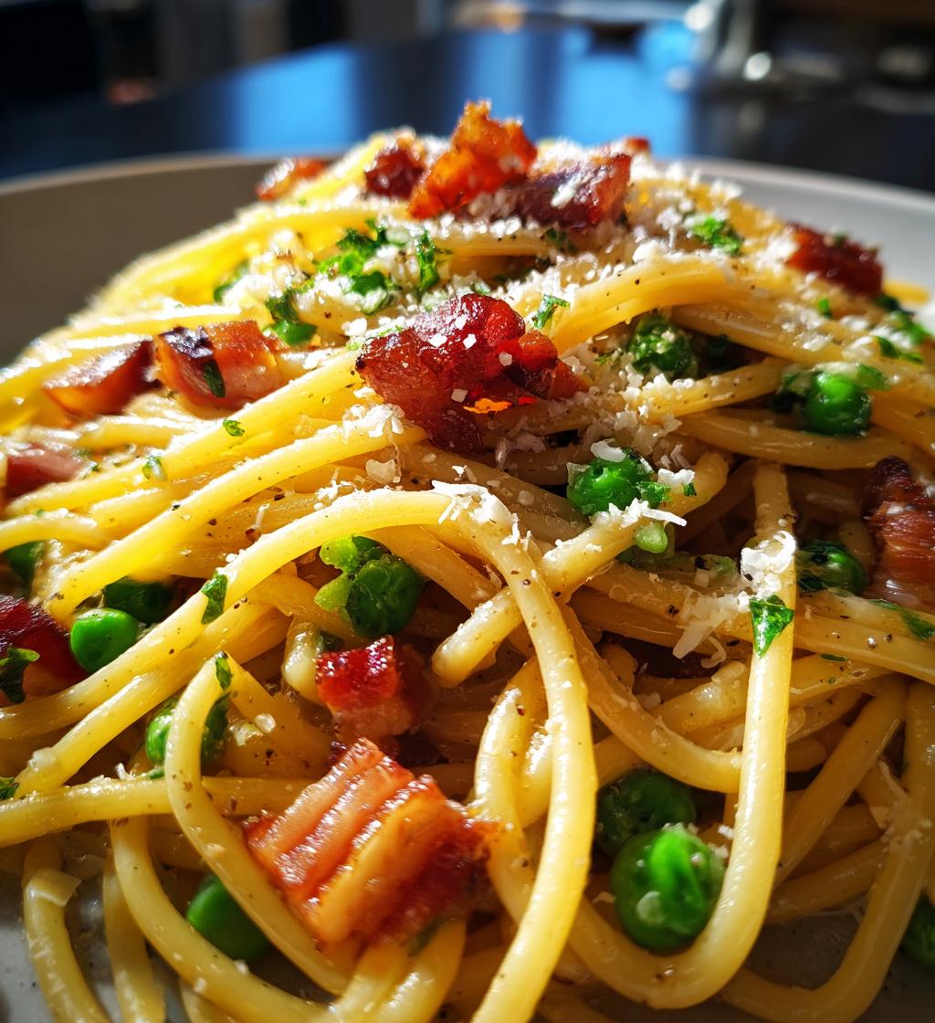 bacon and pea pasta