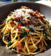bacon and spinach pasta
